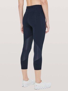 Lululemon Pace Rival Crop Leggings | Navy | Size 6